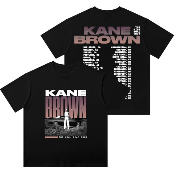 Kane Brown High Road Tour 2025 Wash T-Shirts Streetwear Tops Unisex Fashion Cotton Short Sleeve Tee
