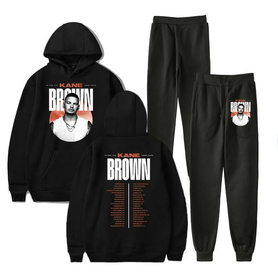 Kane Brown IN THE AIR TOUR Merch concert 2024 Hoodie and SWEATPANTS set pop print Unisex Casual Street Clothing