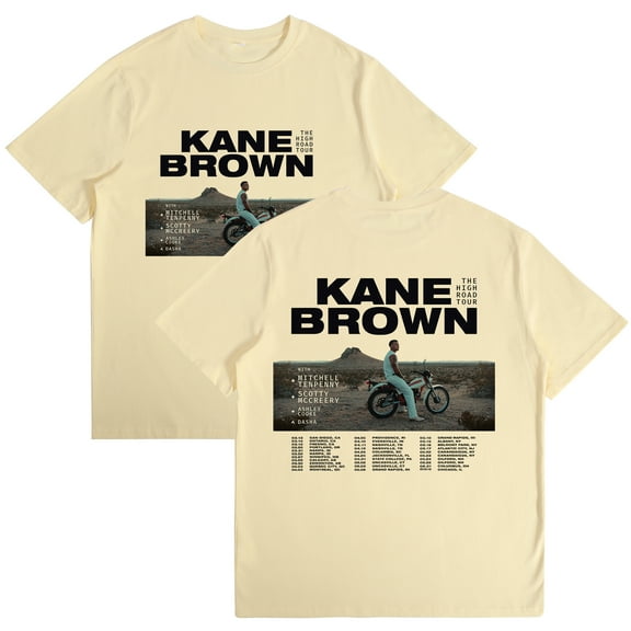 Kane Brown The High Road 2025 Tour Merch Cotton T-Shirt Women Men Crewneck Casual Short Sleeve Tee