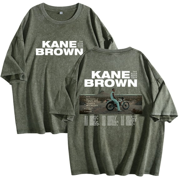 Kane Brown The High Road 2025 Tour T-Shirt Cotton Wash Tee Women Men Short Sleeve Crewneck Tee