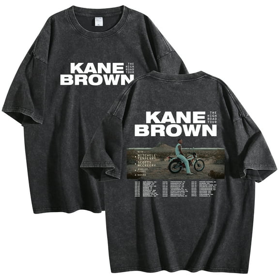 Kane Brown The High Road 2025 Tour T-Shirt Cotton Wash Tee Women Men Short Sleeve Crewneck Tee