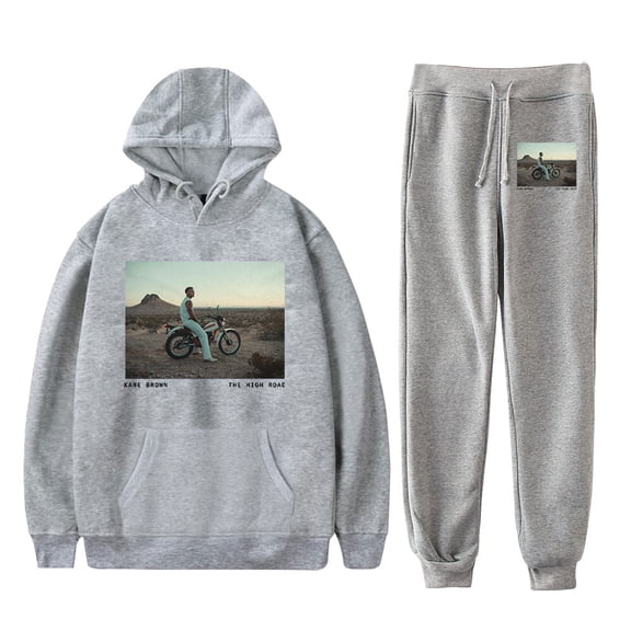 Kane Brown The High Road Merch Hoodie and SWEATPANTS set pop print Unisex Casual Street Clothing