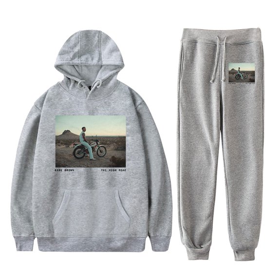 Kane Brown The High Road Merch Hoodie and SWEATPANTS set pop print Unisex Casual Street Clothing