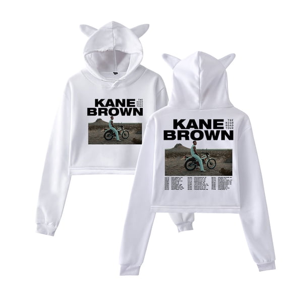 Kane Brown The High Road Tour Merch Pullover Female Cat Ears Hoodie Long Sleeve Top Women's Clothes