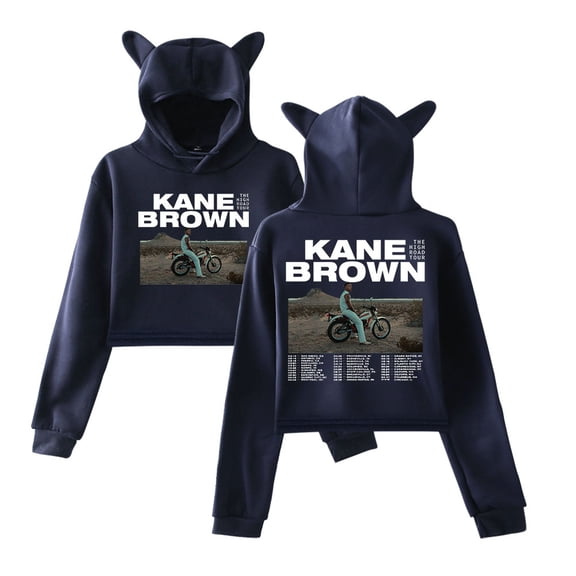 Kane Brown The High Road Tour Merch Pullover Female Cat Ears Hoodie Long Sleeve Top Women's Clothes