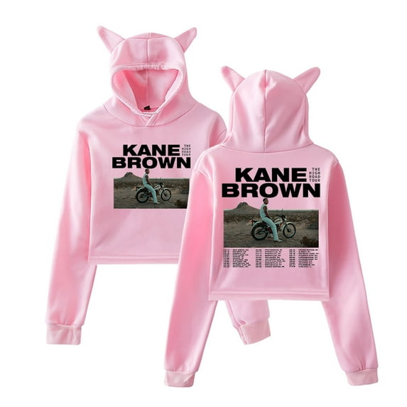 Kane Brown The High Road Tour Merch Pullover Female Cat Ears Hoodie Long Sleeve Top Women's Clothes