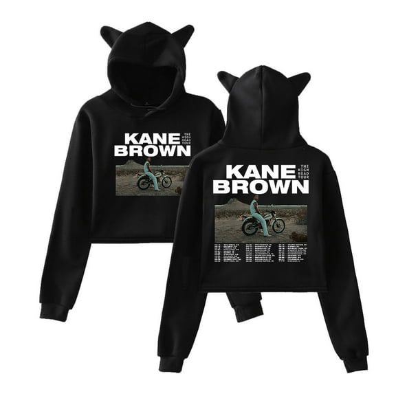 Kane Brown The High Road Tour Merch Pullover Female Cat Ears Hoodie Long Sleeve Top Women's Clothes