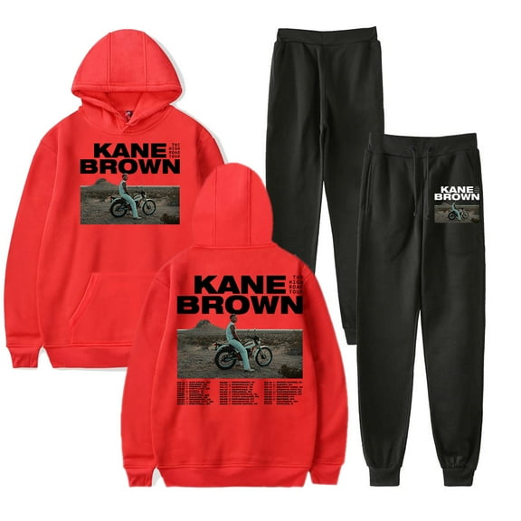 Kane Brown The High Road tour Merch Hoodie and SWEATPANTS set pop print Unisex Casual Street Clothing