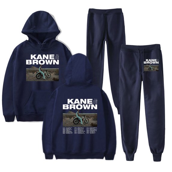 Kane Brown The High Road tour Merch Hoodie and SWEATPANTS set pop print Unisex Casual Street Clothing