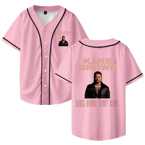 Kane Brown Tour 2025 Merch Baseball Jersey V-Neck Shirt Women Men Short Sleeve Streetwear