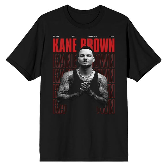 Kane Brown Tour Locations Crew Neck Short Sleeve Men's Black T-shirt - XS