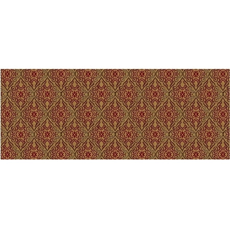 Kane Carpet 10’ x 10’ Botticelli Gold and Red Woven Square Area Throw Rug