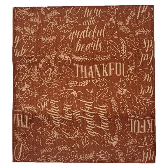 Kane Home Fall Dish Drying Mat 16 x 18 Inch, Microfiber Non-Slip Kitchen Counter Mat for Thanksgiving Decor