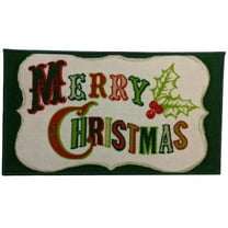 Kane Home Holiday Kitchen Mat, Nylon Rug, 18 x 30 inches, Multicolor, Merry Christmas