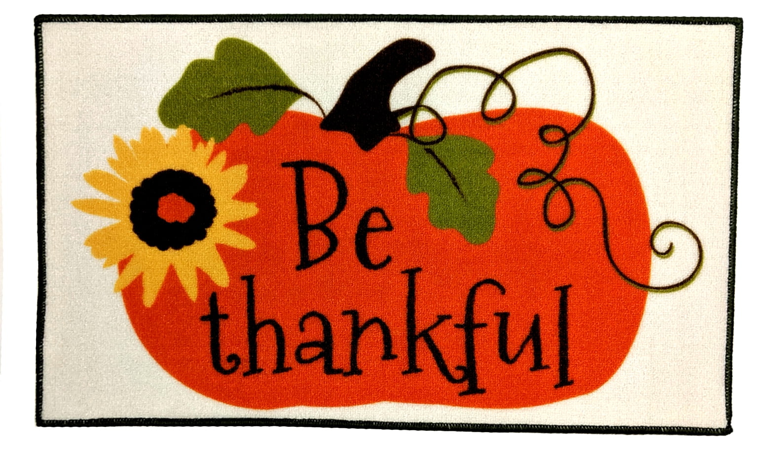 Kane Home Thanksgiving Kitchen Mat Fall Nylon Rug with Non Skid Backing