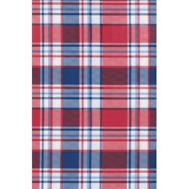Kane Home Waterproof Patriotic Tablecloth, 52" x 70" Red Tartan Plaid Vinyl
