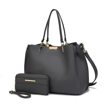 Kane Vegan Leather Womens Satchel Bag with Wallet by Mia K  2 pieces