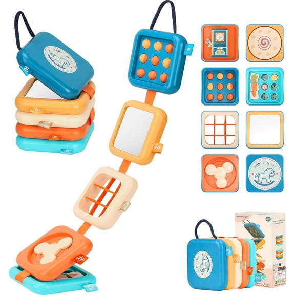 KanecdoBusy Board for 1 Year Old, Travel Toys for Toddler 1 2 3, Montessori Busy Board Busy Cube, Toys Gifts for 1 Year Old Boy Girl