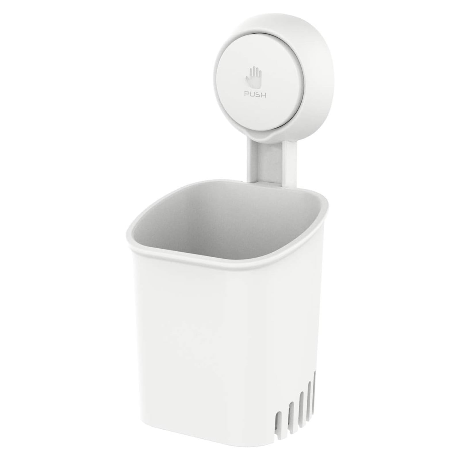 Powerful Suction Toothbrush Holder for Shower Wall, No Nail, No Glue! Self-draining Shower Cup for Toothpaste, Toothbrush, Kitchen Tableware, Strong Suction Cup Razor Holders for Bathroom, White
