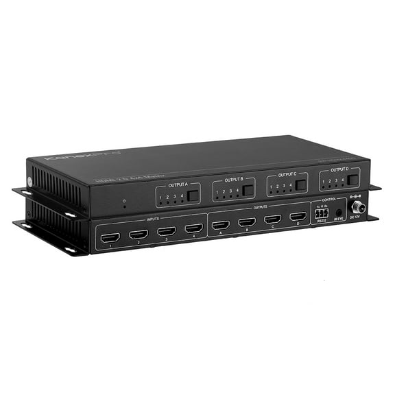 KanexPro HDMI 2.0 4x4 Matrix Switcher with 4K to 1080p Down-scaling (sw-hdmx44ds)