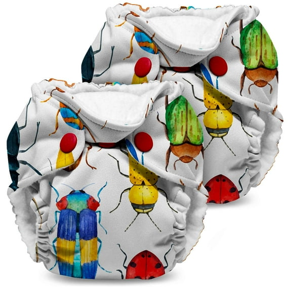 Kanga Care Lil Joey Newborn All in One AIO Cloth Diaper (2pk) Bugs 4-12lbs