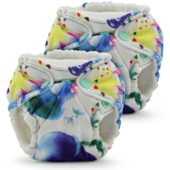 Kanga Care Lil Joey Newborn All in One AIO Cloth Diaper (2pk) Lava 4-12lbs