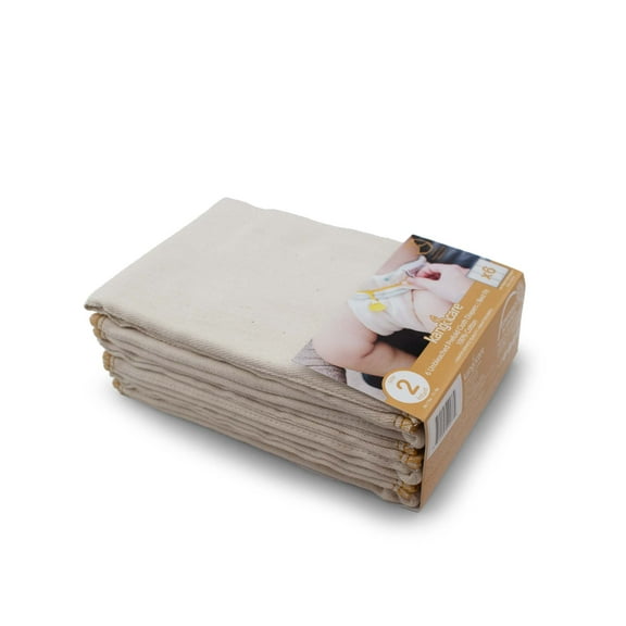 Kanga Care Reusable Unbleached 100% Cotton Prefold Cloth Diapers (6pk) - Size 2 : Infant