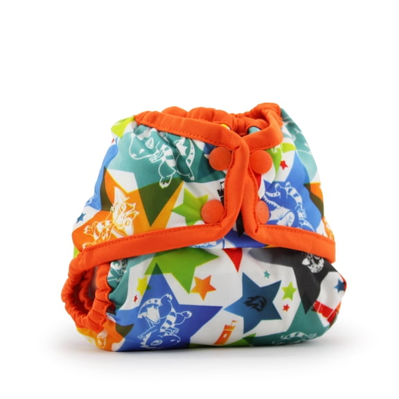 Kanga Care Rumparooz Double Leg Gusset Reusable Cloth Diaper Cover Newborn Snap | Dragons Fly - Poppy 4-15 lbs