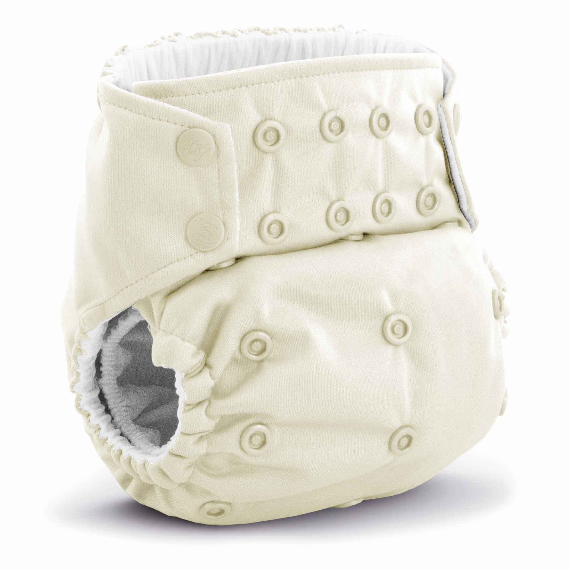 Kanga Care Rumparooz G3 AWJ Cloth Diaper Reusable One Size Pocket Diaper Patented Inner Double Gusset 2 pcs Microfiber Insert Soaker (6-55+ lbs) - Almond