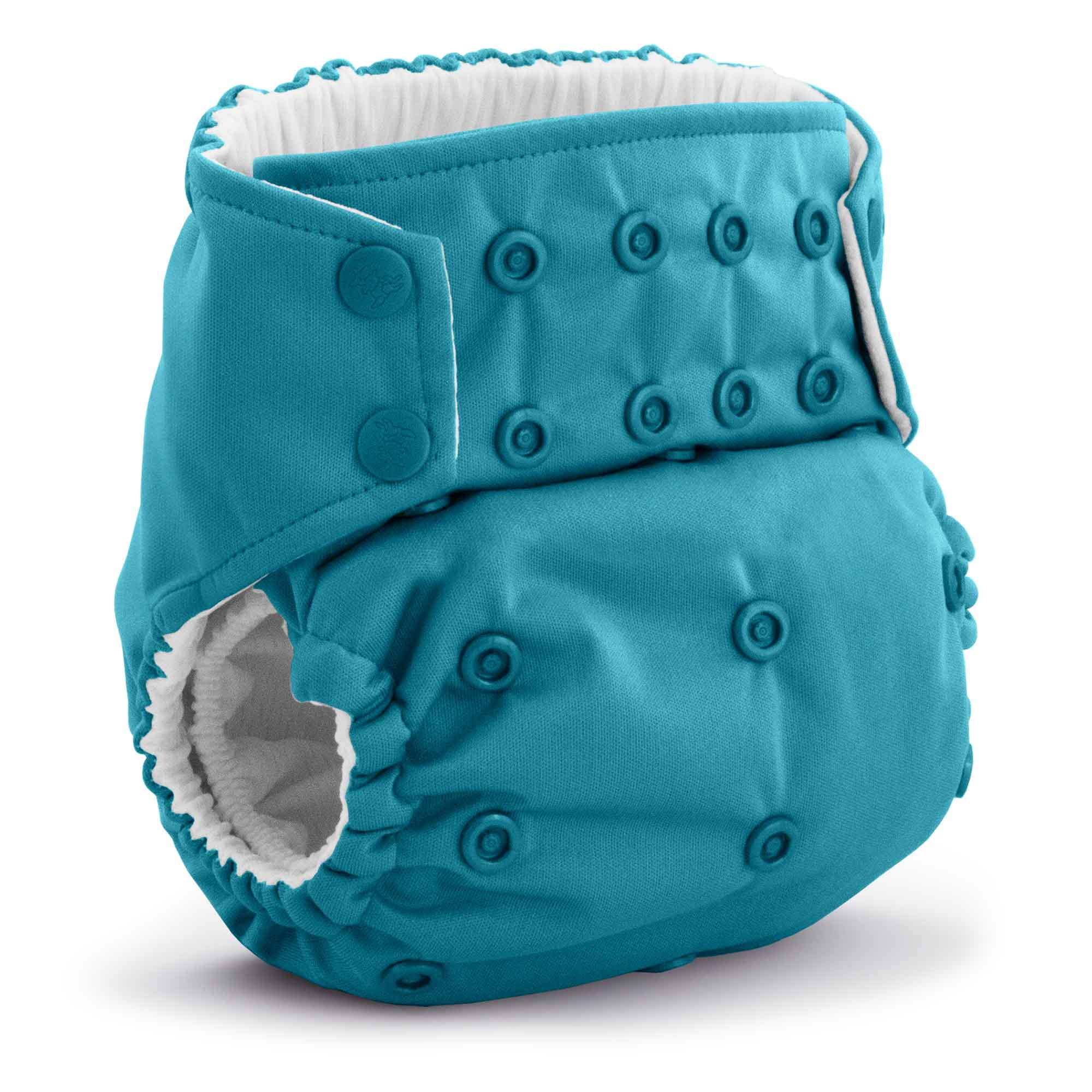Kanga Care Rumparooz G3 AWJ Cloth Diaper Reusable One Size Pocket Diaper Patented Inner Double Gusset 2 pcs Microfiber Insert Soaker (6-55+ lbs) - Aquarius