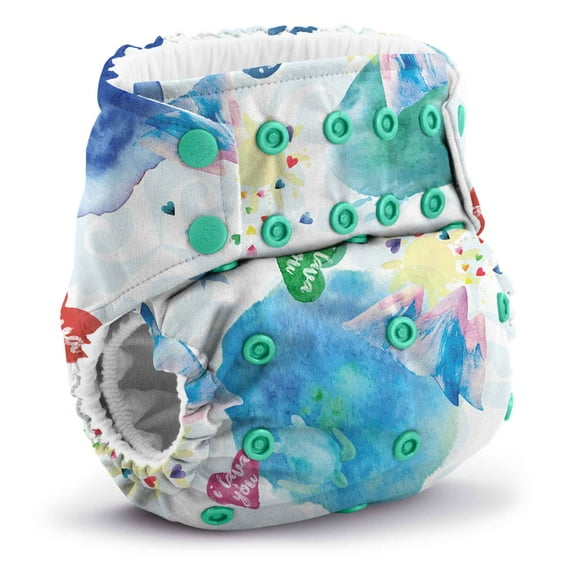 Kanga Care Rumparooz G3 AWJ Cloth Diaper Reusable One Size Pocket Diaper Patented Inner Double Gusset 2 pcs Microfiber Insert Soaker (6-55+ lbs) - Lava