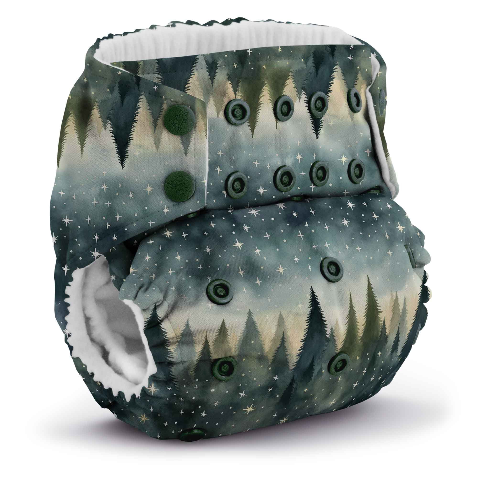 Kanga Care Rumparooz G3 Stay Dry Cloth Diaper Reusable One Size Pocket Diaper Patented Inner Double Gusset 2 pcs Microfiber Insert Soaker (6-55+ lbs) - Stargazing