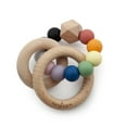 thumbnail image 1 of Kanga Care Silicone & Wood Bubble Teething Ring :: Rainbow, 1 of 5