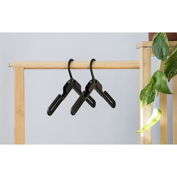Kangaroo™ 100% Recycled Folding Hanger - 2 Pack in Charcoal for Pants, Shirts, Jackets, and Entire Outfits