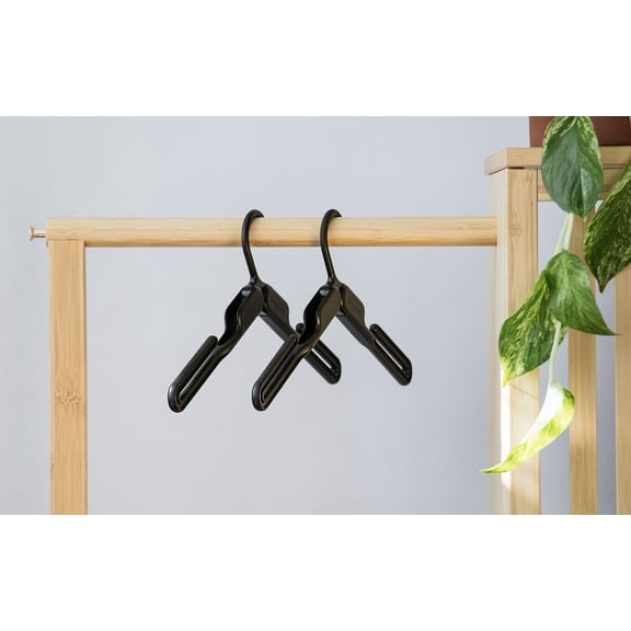 Kangaroo™ 100% Recycled Folding Hanger - 2 Pack in Charcoal for Pants, Shirts, Jackets, and Entire Outfits