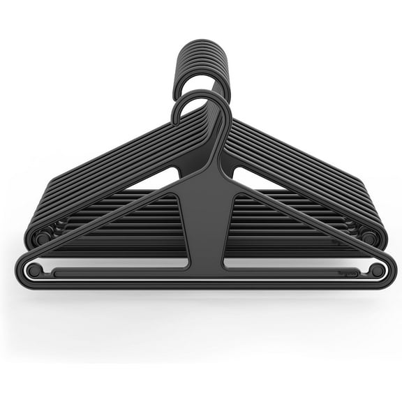 Kangaroo™ 100% Recycled High-Strength Clothing Hanger, Pants, Shirt, Jacket Hanger - Patented (Charcoal 30-Pack)