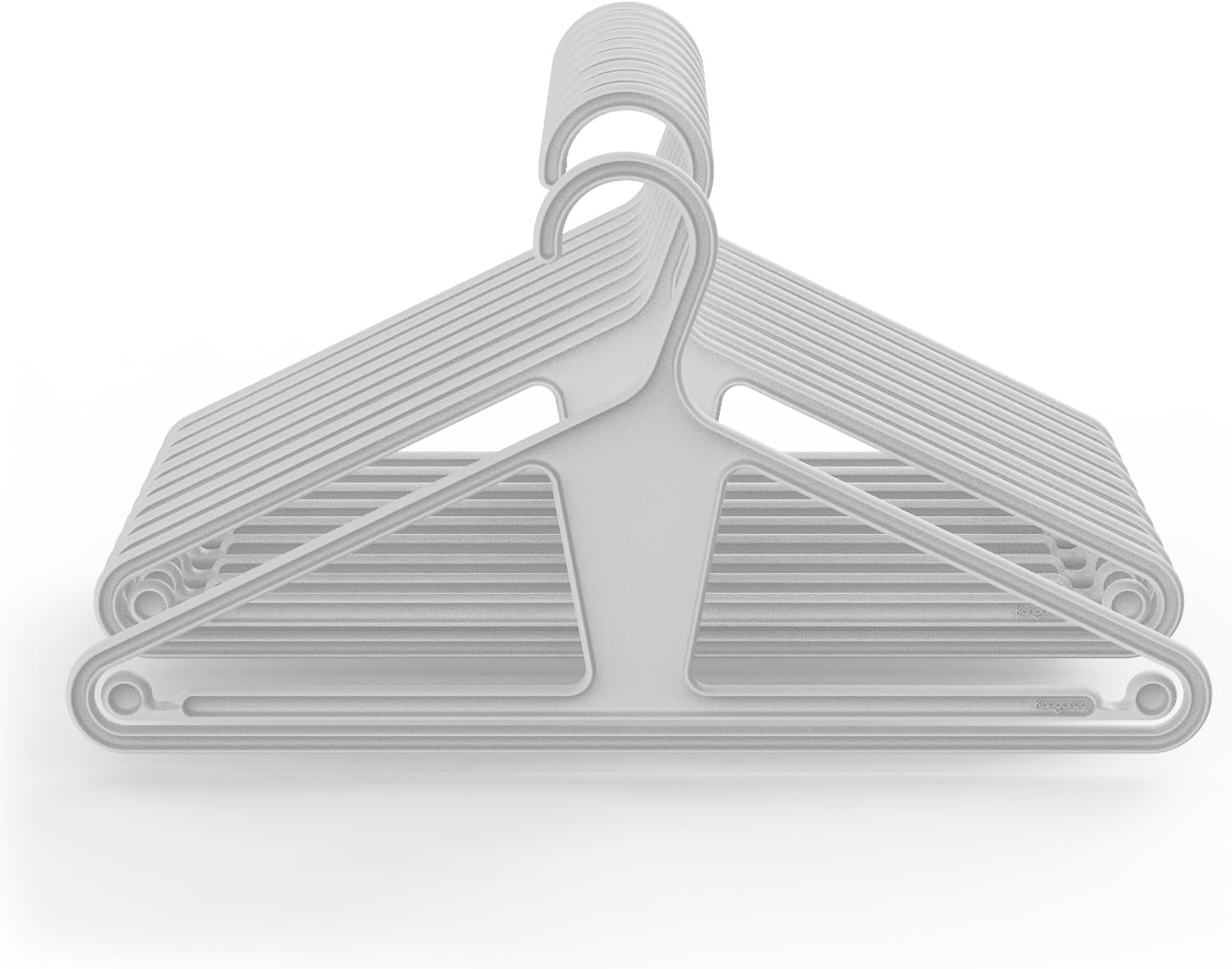 Kangaroou2122 100% Recycled High-Strength Clothing Hanger, Pants, Shirt, Jacket Hanger - Patent-Pending, Heavy Duty, Recycled, Suit Hanger, Coat Hanger, Pants Hanger, Non-Slip, Hangeroou2122 (Charcoal