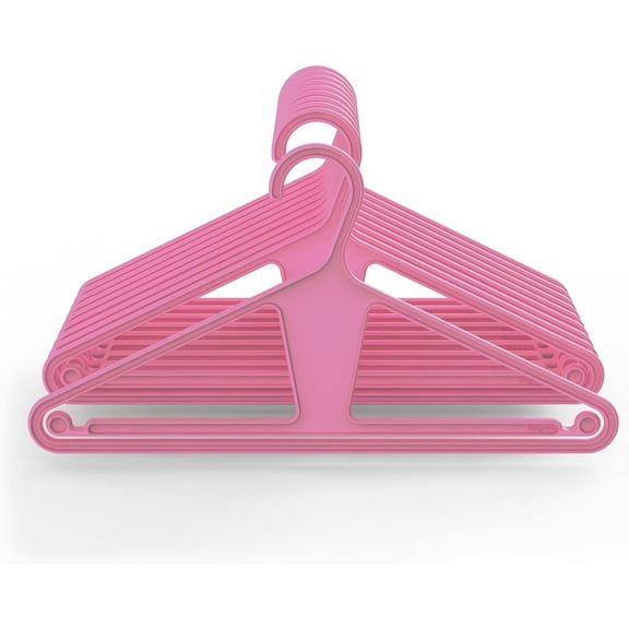 Kangaroo™ 100% Recycled High-Strength Clothing Hanger, Pants, Shirt, Jacket Hanger - Patented (Pinkity 10-Pack)