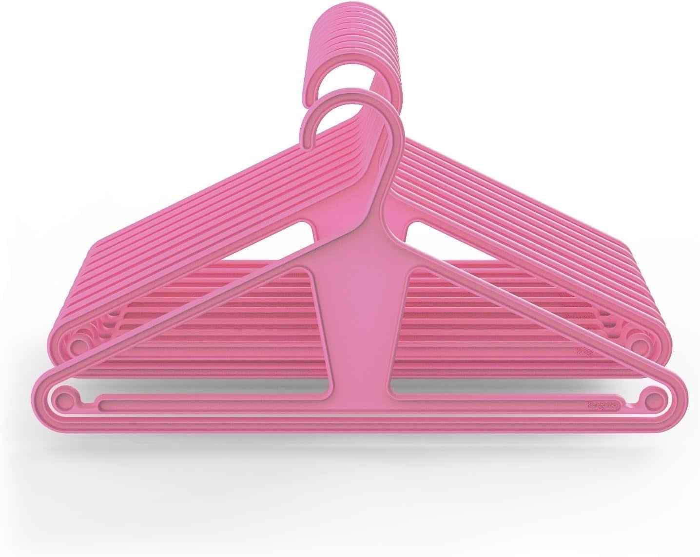 Kangaroo™ 100% Recycled High-Strength Clothing Hanger, Pants, Shirt, Jacket Hanger - Patented (Pinkity 10-Pack)