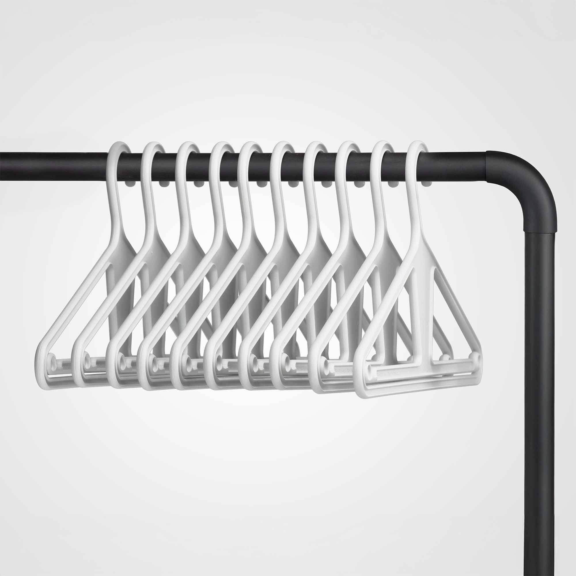 Kangaroo™ 100% Recycled High-Strength Clothing Hanger, Pants, Shirt, Jacket - Patented (Oatmilk 10-Pack)