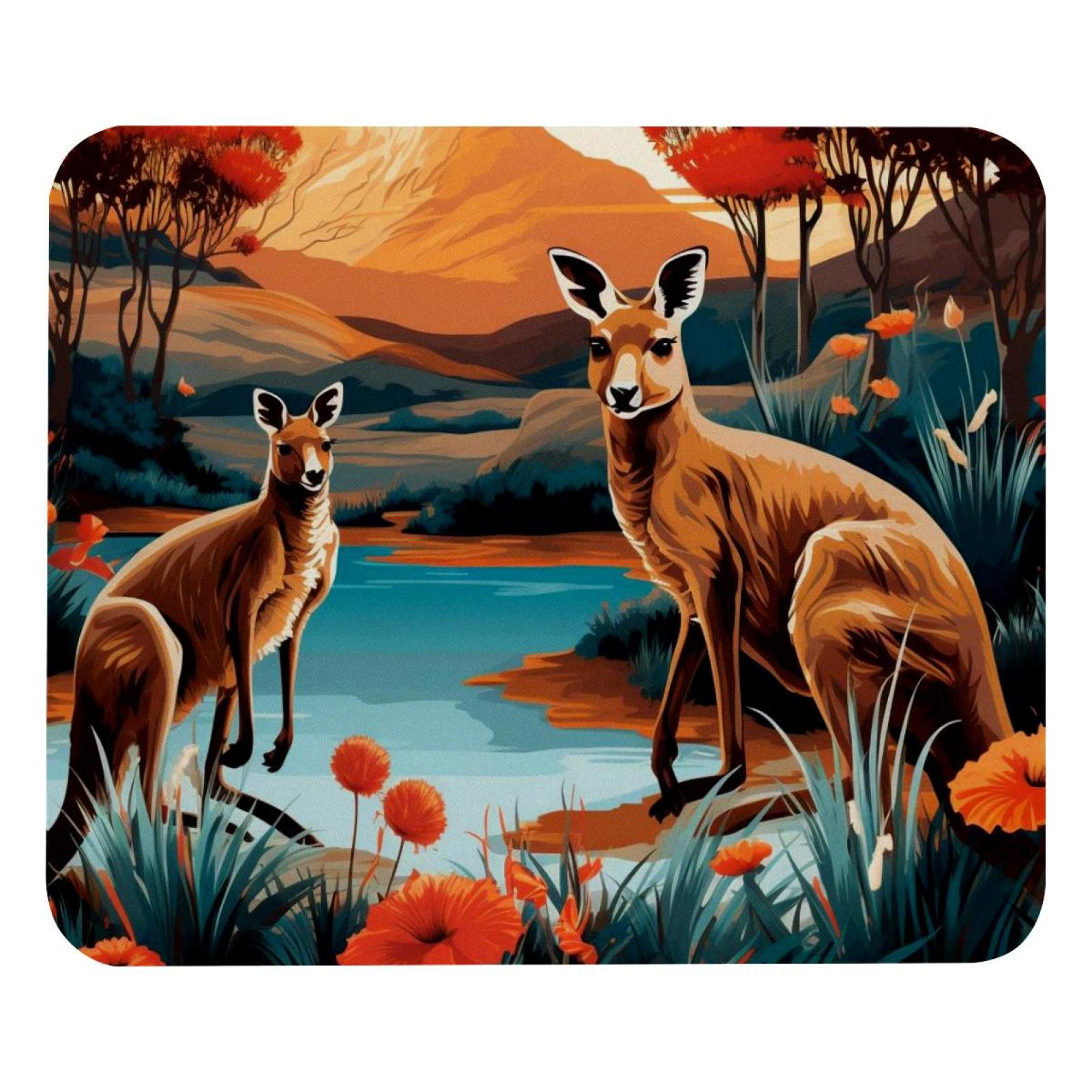 Kangaroo Animal Non-Slip Rubber Bottom Personalized Custom Square Desk ...