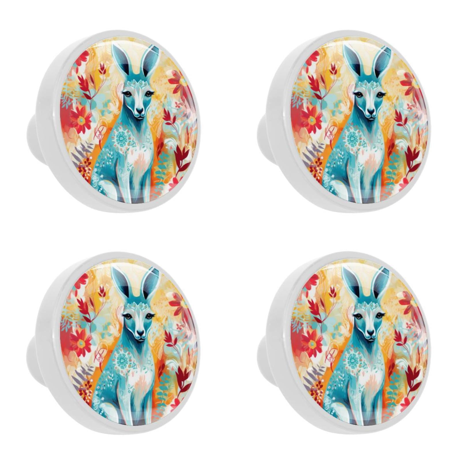 Kangaroo Animal Pattern Cabinet Knob 4 pcs Drawer Knob Cabinet Hardware ...