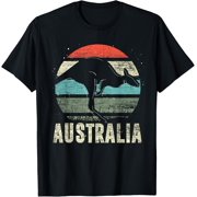 Kangaroo Aussie Zoo Animal Lover Retro Australia T-Shirt men and women can wear, black, white, gifts