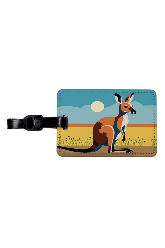 Kangaroo Australia Faux Leather Travel Luggage Tag