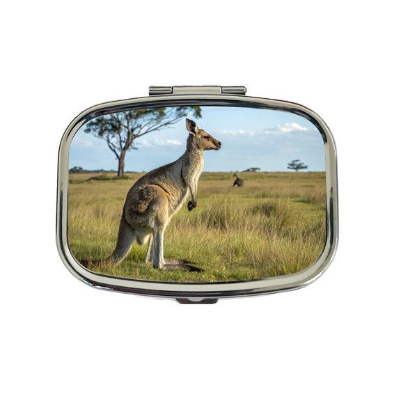 Kangaroo Australia Plain Small Travel Handbag Pill Box Case