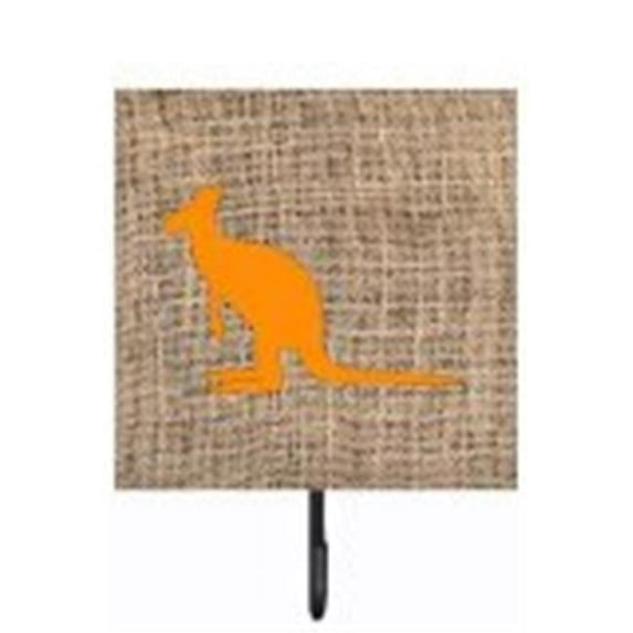 Kangaroo Burlap And Orange Leash Or Key Holder