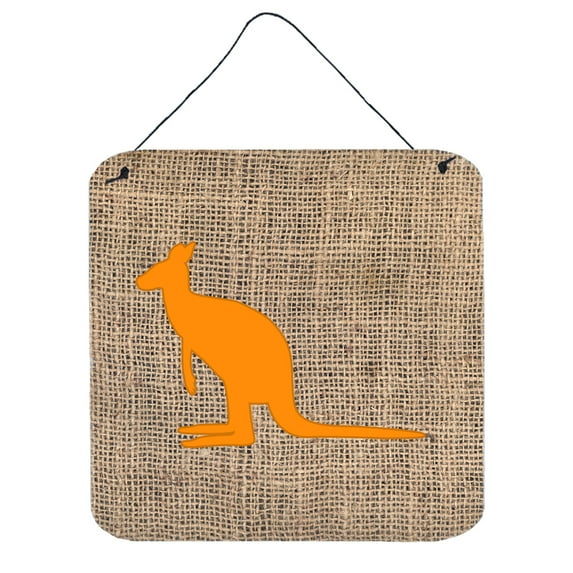 Kangaroo Burlap and Orange Wall or Door Hanging Prints