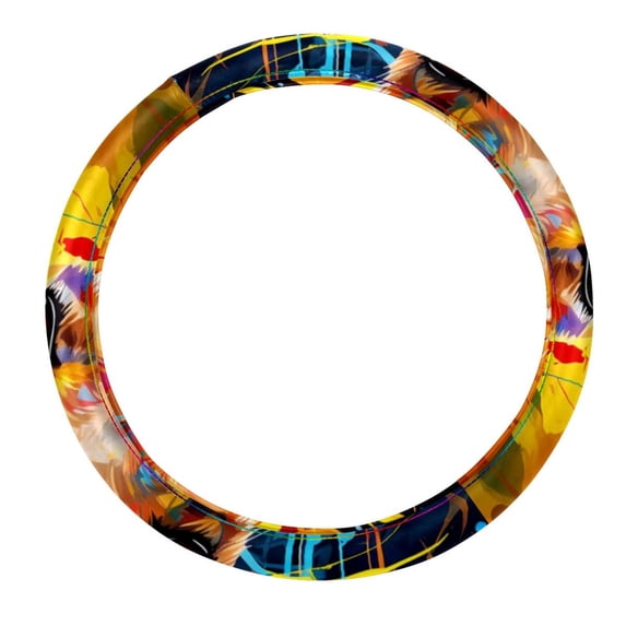 Kangaroo Car Wheel Cover, Steering Wheel Covers - 14.5 Inch, Printing, PVC Leather, Auto Accessories