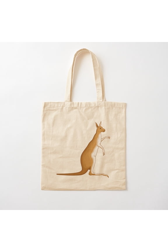 Kangaroo Cartoon Land Canvas Tote Bags, Reusable Shopping Bag