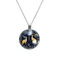 thumbnail image 1 of Kangaroo Circular Glass Pendant Necklace - Women's Statement Necklaces, 1 of 5